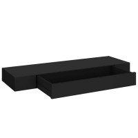 vidaXL Floating Wall Shelf with Drawer Black 31.5