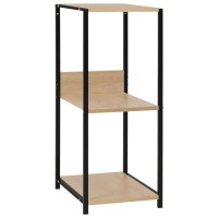 vidaXL Small Straight Book Shelf Black and Oak 13.2