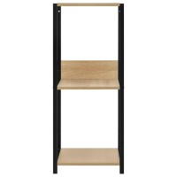 vidaXL Small Straight Book Shelf Black and Oak 13.2