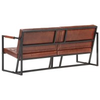 vidaXL 3-Seater Sofa Brown Real Goat Leather