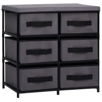 Vidaxl Storage Cabinet With 6 Drawers 21.7X11.4X21.7 Gray Steel