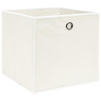 Vidaxl Storage Boxes 4 Pcs White 12.6X12.6X12.6 Fabric