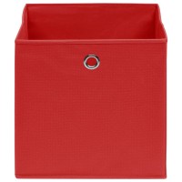 Vidaxl Storage Boxes 4 Pcs Red 12.6X12.6X12.6 Fabric