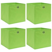 Vidaxl Storage Boxes 4 Pcs Green 12.6X12.6X12.6 Fabric