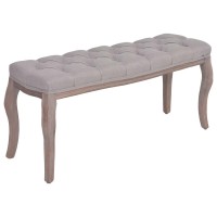 vidaXL Bench Fabric Solid Wood 43.3