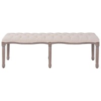 vidaXL Bench Fabric Solid Wood 59.1