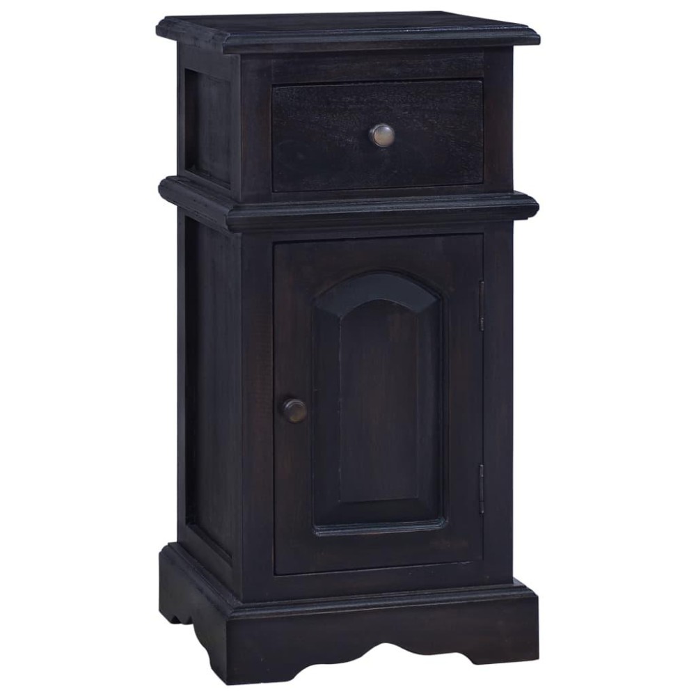 vidaXL Bedside Cabinet Light Black Coffee Solid Mahogany Wood