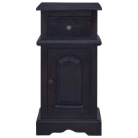 vidaXL Bedside Cabinet Light Black Coffee Solid Mahogany Wood