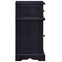 vidaXL Bedside Cabinet Light Black Coffee Solid Mahogany Wood