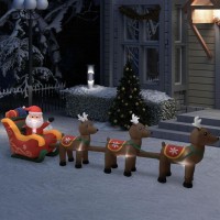 vidaXL Christmas Inflatable Santa and Reindeer Decoration LED 192.9