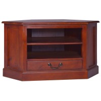 vidaXL Corner TV Stand Classical Brown Solid Mahogany Wood