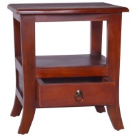 vidaXL Bedside Cabinet Classical Brown Solid Mahogany Wood