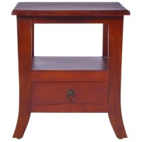 vidaXL Bedside Cabinet Classical Brown Solid Mahogany Wood