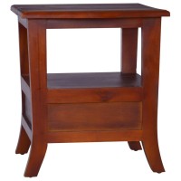 vidaXL Bedside Cabinet Classical Brown Solid Mahogany Wood