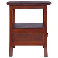 vidaXL Bedside Cabinet Classical Brown Solid Mahogany Wood