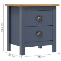 vidaXL Bedside Cabinets Hill 2pcs Gray 18.1