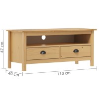 vidaXL TV Stand Hill Honey Brown 43.3