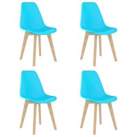Vidaxl Dining Chairs 4 Pcs Blue Plastic