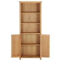Vidaxl Bookcase With 2 Doors 27.6X11.8X70.9 Solid Oak Wood