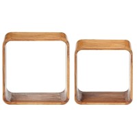 vidaXL Side Tables 2 pcs Solid Acacia Wood Honey Finish