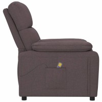 Vidaxl Massage Recliner Dark Brown Fabric