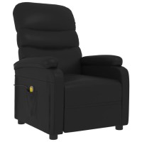 vidaXL Massage Recliner Black Faux Leather