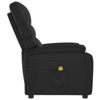 vidaXL Massage Recliner Black Faux Leather