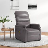 vidaXL Massage Recliner Gray Faux Leather