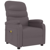 vidaXL Massage Recliner Gray Faux Leather