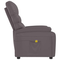 vidaXL Massage Recliner Gray Faux Leather