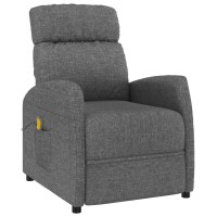 vidaXL Massage Recliner Dark Gray Fabric