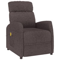 vidaXL Massage Recliner Dark Brown Fabric