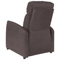 vidaXL Massage Recliner Dark Brown Fabric