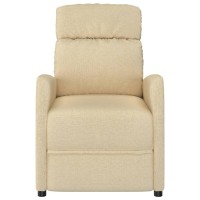 vidaXL Massage Recliner Cream Fabric