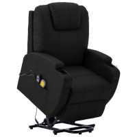 vidaXL Stand up Massage Chair Black Faux Leather