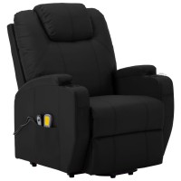 vidaXL Stand up Massage Chair Black Faux Leather