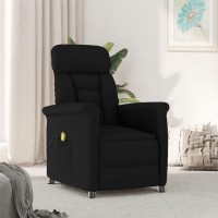 vidaXL Massage Recliner Black Faux Suede Leather