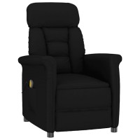 vidaXL Massage Recliner Black Faux Suede Leather