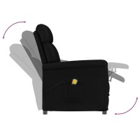 vidaXL Massage Recliner Black Faux Suede Leather