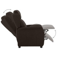 vidaXL Recliner Chair Dark Brown Fabric