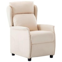 vidaXL Recliner Chair Cream Fabric