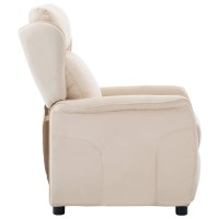 vidaXL Recliner Chair Cream Fabric