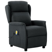 vidaXL Massage Recliner Dark Gray Fabric