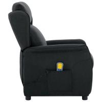 vidaXL Massage Recliner Dark Gray Fabric