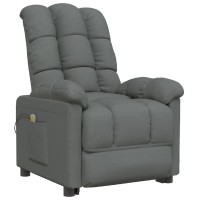 Vidaxl Massage Recliner Dark Grey Fabric