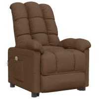 Vidaxl Massage Recliner Brown Fabric