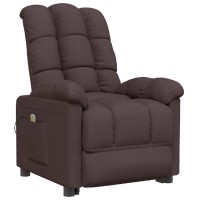 Vidaxl Massage Recliner Dark Brown Fabric