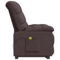 Vidaxl Massage Recliner Dark Brown Fabric