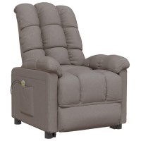 Vidaxl Massage Recliner Taupe Fabric