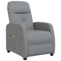 vidaXL Massage Recliner Light Gray Fabric